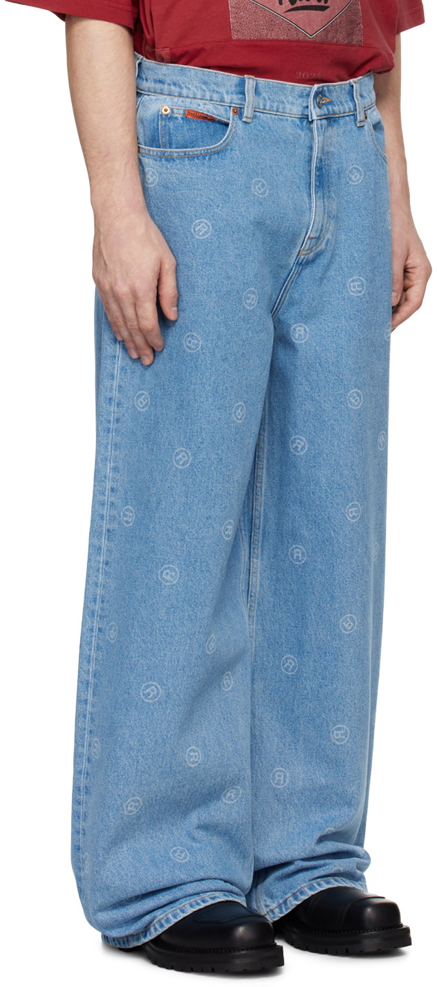 Martine Rose Blue Extended Wide Leg Jeans