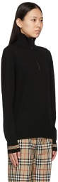 Burberry Black Wool Icon Stripe Half-Zip Sweater