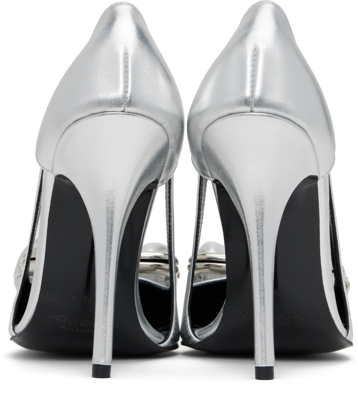 Pushbutton Silver Coin Purse Pointy Heels