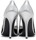Pushbutton Silver Coin Purse Pointy Heels