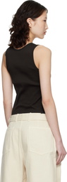 Maison Kitsuné Brown Baby Fox Ribbed Tank Top