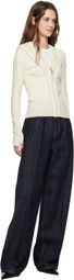 Victoria Beckham Beige Piping Detail Hoodie