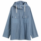 Engineered Garments Men's Chambray Cagoule Shirt in Light Blue