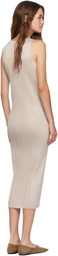 PLEATS PLEASE ISSEY MIYAKE Beige June New Colorful Basics 4 Maxi Dress