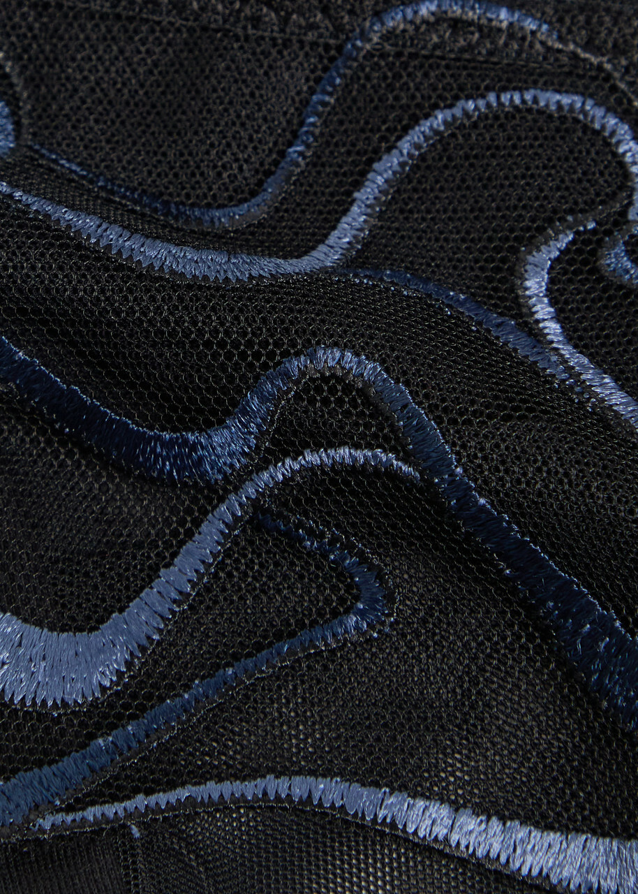 Wacoal Mayumi Embroidered Mesh Briefs Navy