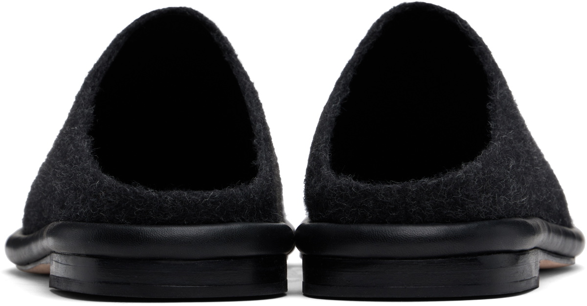 Lauren Manoogian Black Brushed Mules