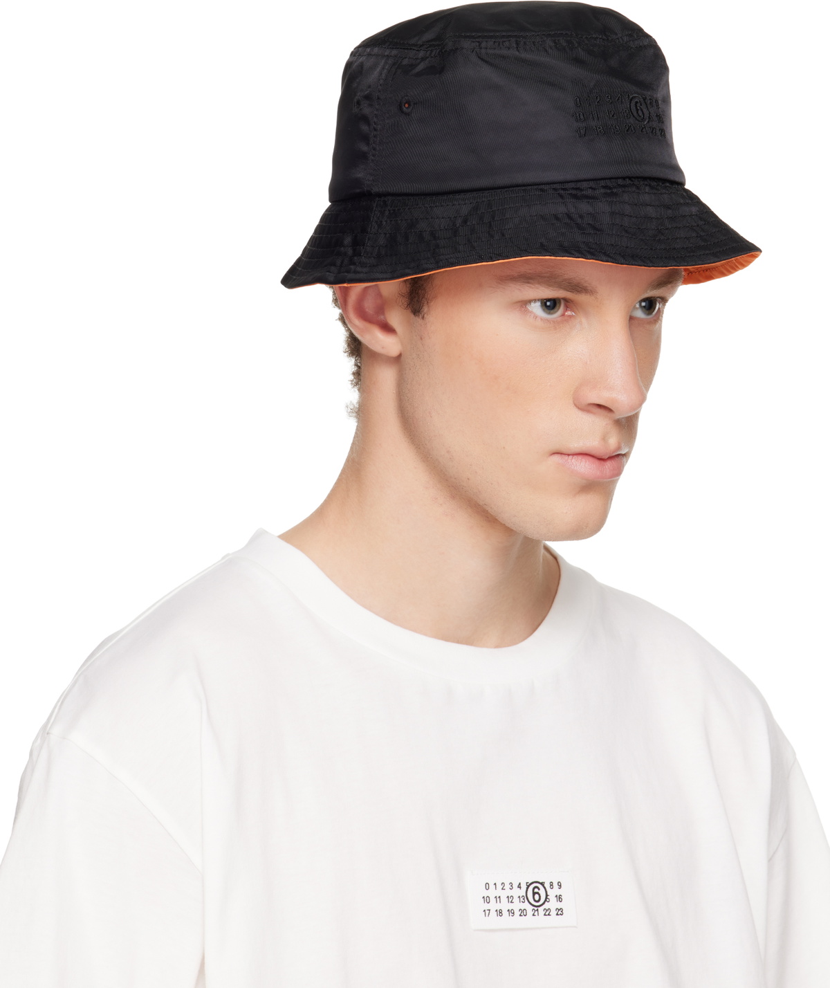 MM6 Maison Margiela Black Nylon Bucket Hat