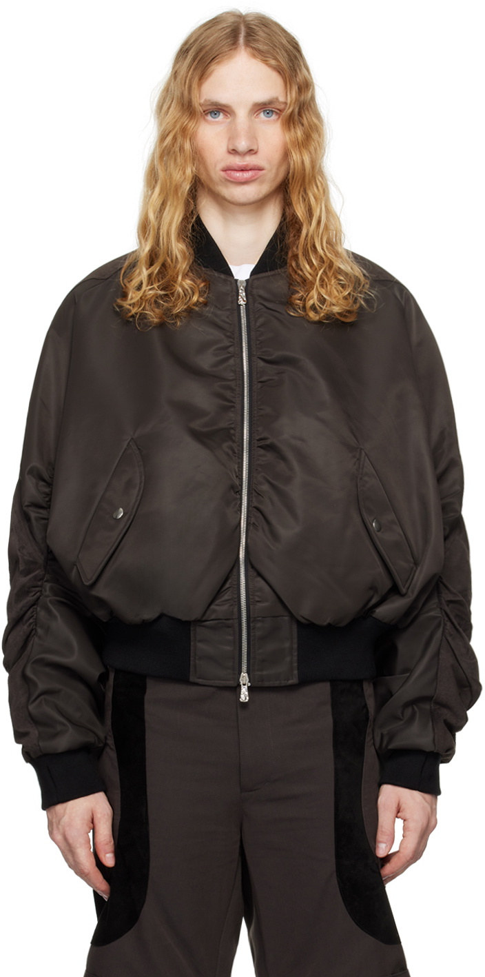 CMMAWEAR Brown C Round Bomber Jacket CMMAWEAR