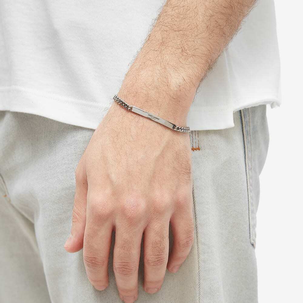 Saint Laurent Men's Baptism Bracelet in Palladium Saint Laurent