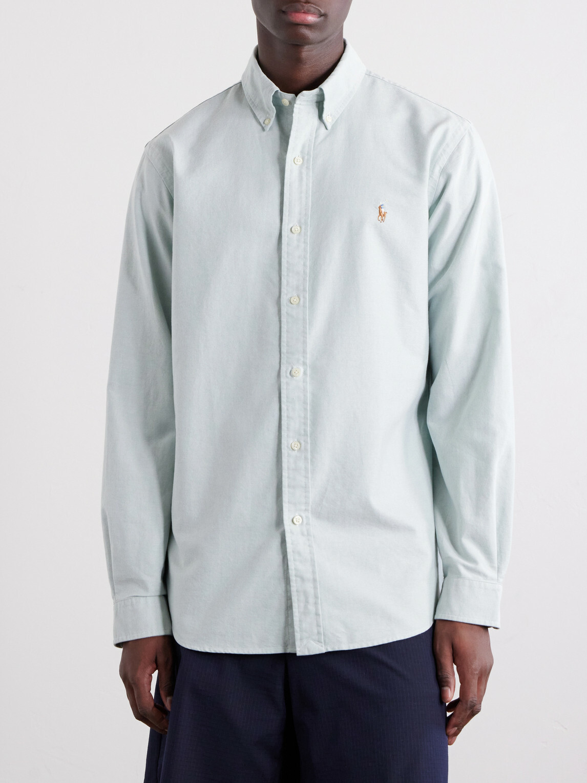 Polo Ralph Lauren - Button-Down Collar Logo-Embroidered Cotton Shirt - Green
