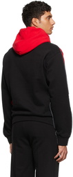 Marni Red & Black Paneled Fleece Hoodie