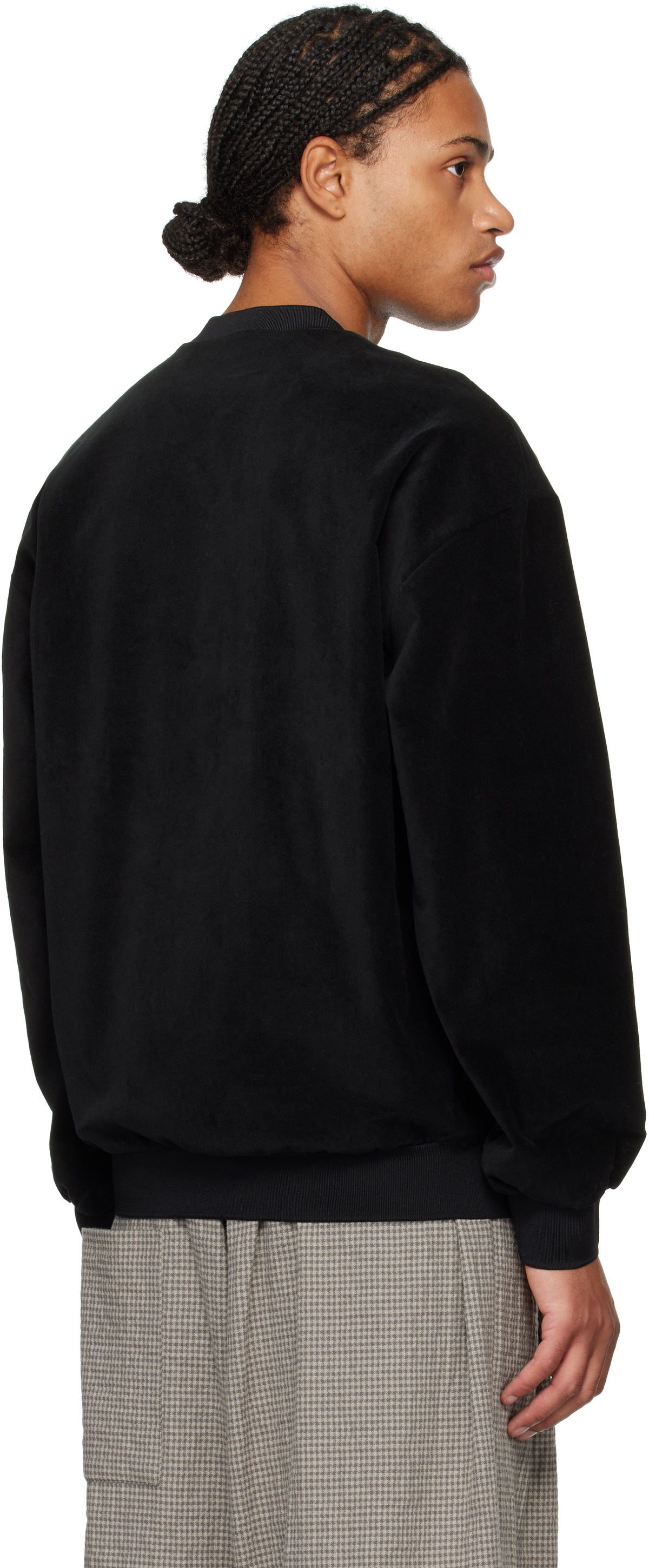 AMOMENTO VELVET V-NECK PULLOVER 水色 L AMOMENTO Black Velvet V-Neck Sweater AMOMENTO