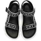 Givenchy Black and White 4G Jaw Sandals
