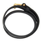 Tom Ford Black Leather T-Lock Wrap Bracelet