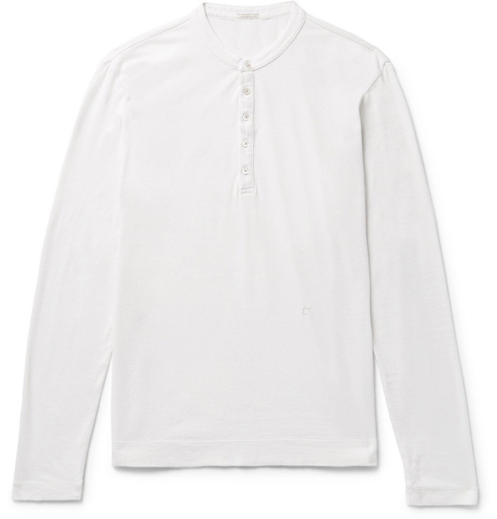 Photo: Massimo Alba - Cotton and Cashmere-Blend Henley T-Shirt - White