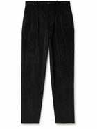 The Row - Speek Tapered Pleated Cotton and Cashmere-Blend Corduroy Suit Trousers - Black