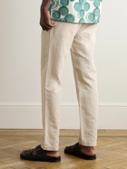 Mr P. - James Straight-Leg Cotton and Linen-Blend Twill Drawstring Trousers - Neutrals