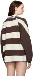 Kijun Brown Striped Polo