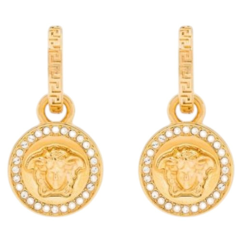 Versace Gold-Tone Medusa Head Earrings Versace