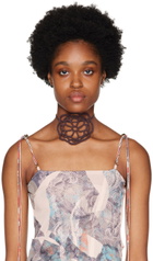 nastyamasha SSENSE Exclusive Brown Crochet Choker