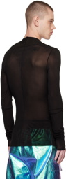 Rick Owens Black Semi-Sheer Long Sleeve T-Shirt