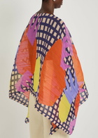 Pleats Please Issey Miyake Printed Pleated Woven Stole - Red - One Size