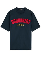 DSQUARED2 Logo-appliquéd Cotton T-shirt Navy
