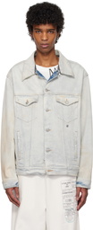 MM6 Maison Margiela Blue Distressed Denim Jacket