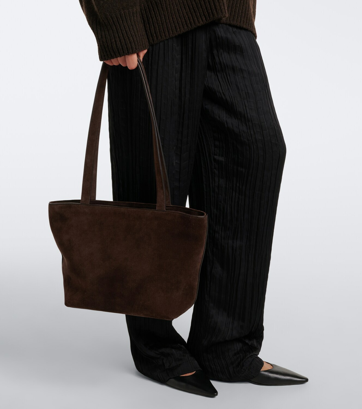 The Row Parker Medium suede tote bag