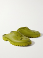 GUCCI - Logo-Perforated Rubber Mules - Green