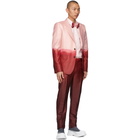 Alexander McQueen Pink and Red Silk Dip-Dye Bow Tie