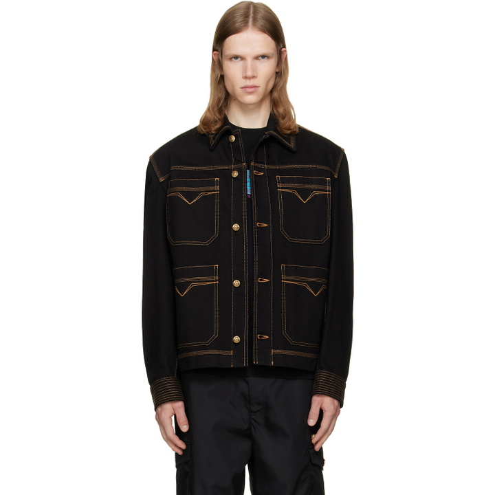 Photo: Versace Black Denim Blouson Jacket