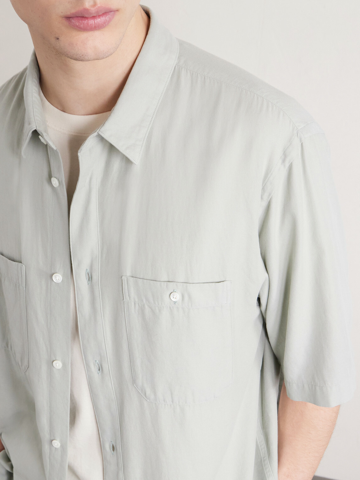 ATON - Cotton and Silk-Blend Shirt - Green