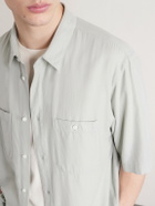 ATON - Cotton and Silk-Blend Shirt - Green