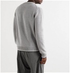 Casablanca - Striped Logo-Intarsia Cotton Sweater - Gray