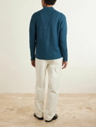 Inis Meáin - Lightkeeper Ribbed Linen Cardigan - Blue