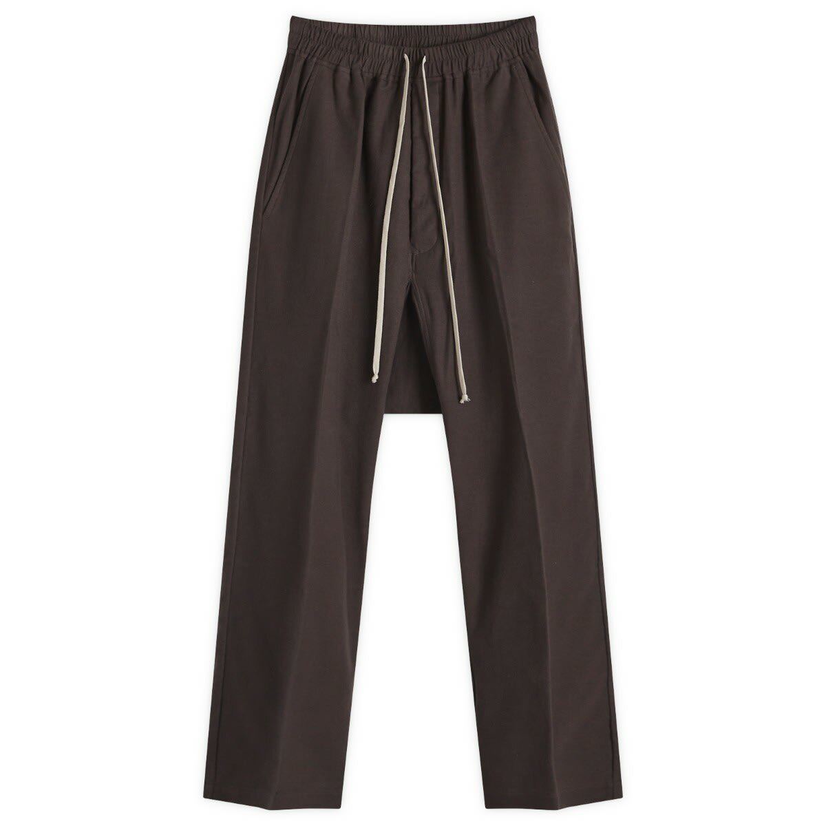 Rick Owens Men's Drawstring Long Heavy Cotton Trousers in