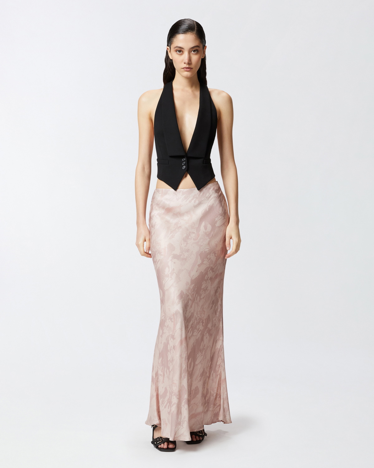 Pinko Reimagine By Pinko X Patrick Mc Dowell Waistcoat With Open Back Limo Black
