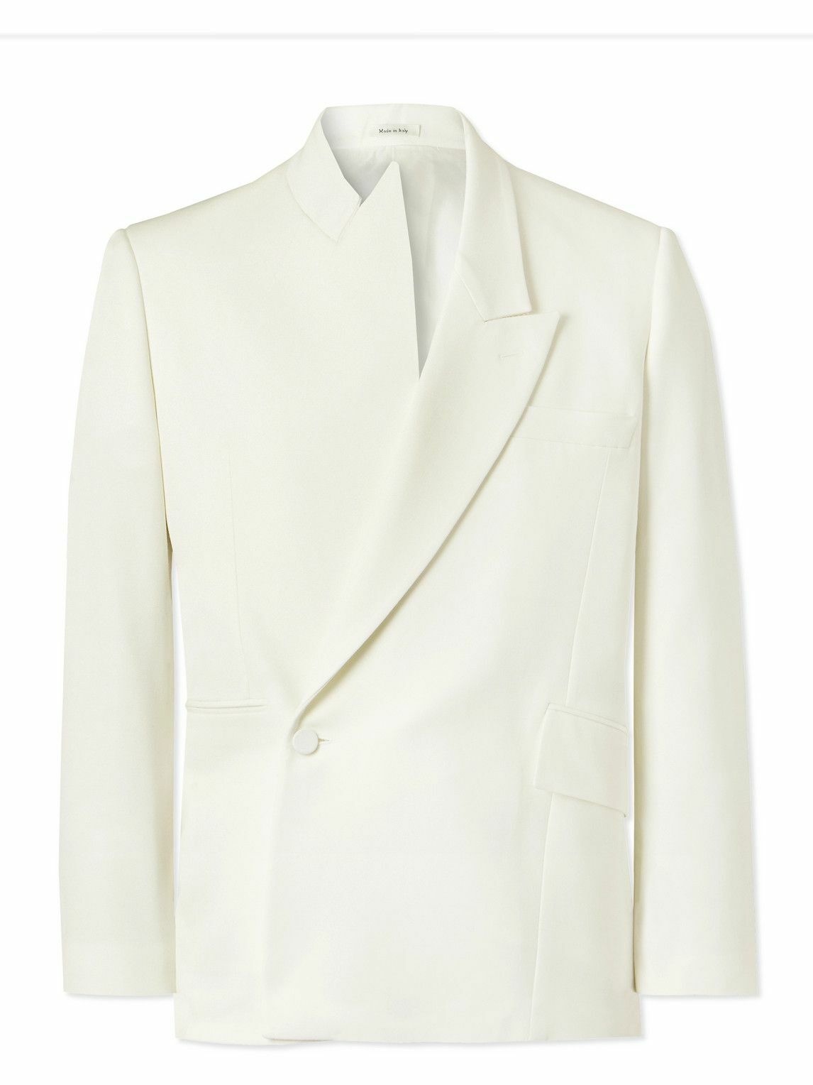 Photo: Alexander McQueen - Slim-Fit Grain de Poudre Wool Suit Jacket - White