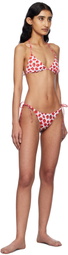 Versace Underwear White & Red Strawberry Garden Bikini Bottom