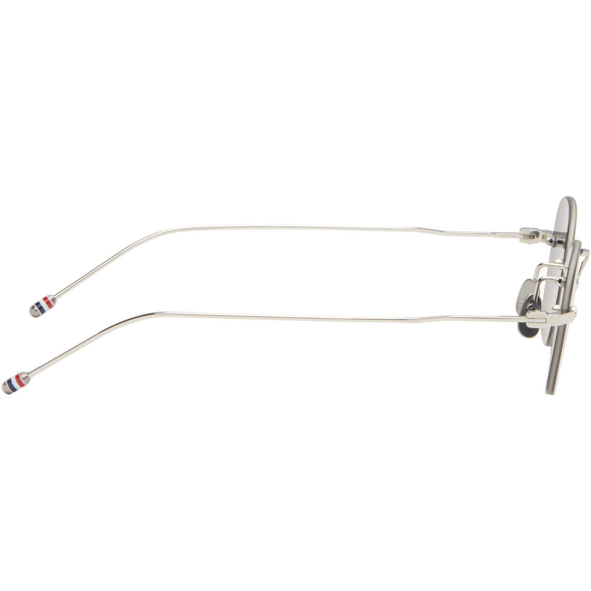 Thom Browne Silver Rectangular Rimless Sunglasses