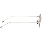 Thom Browne Silver Rectangular Rimless Sunglasses