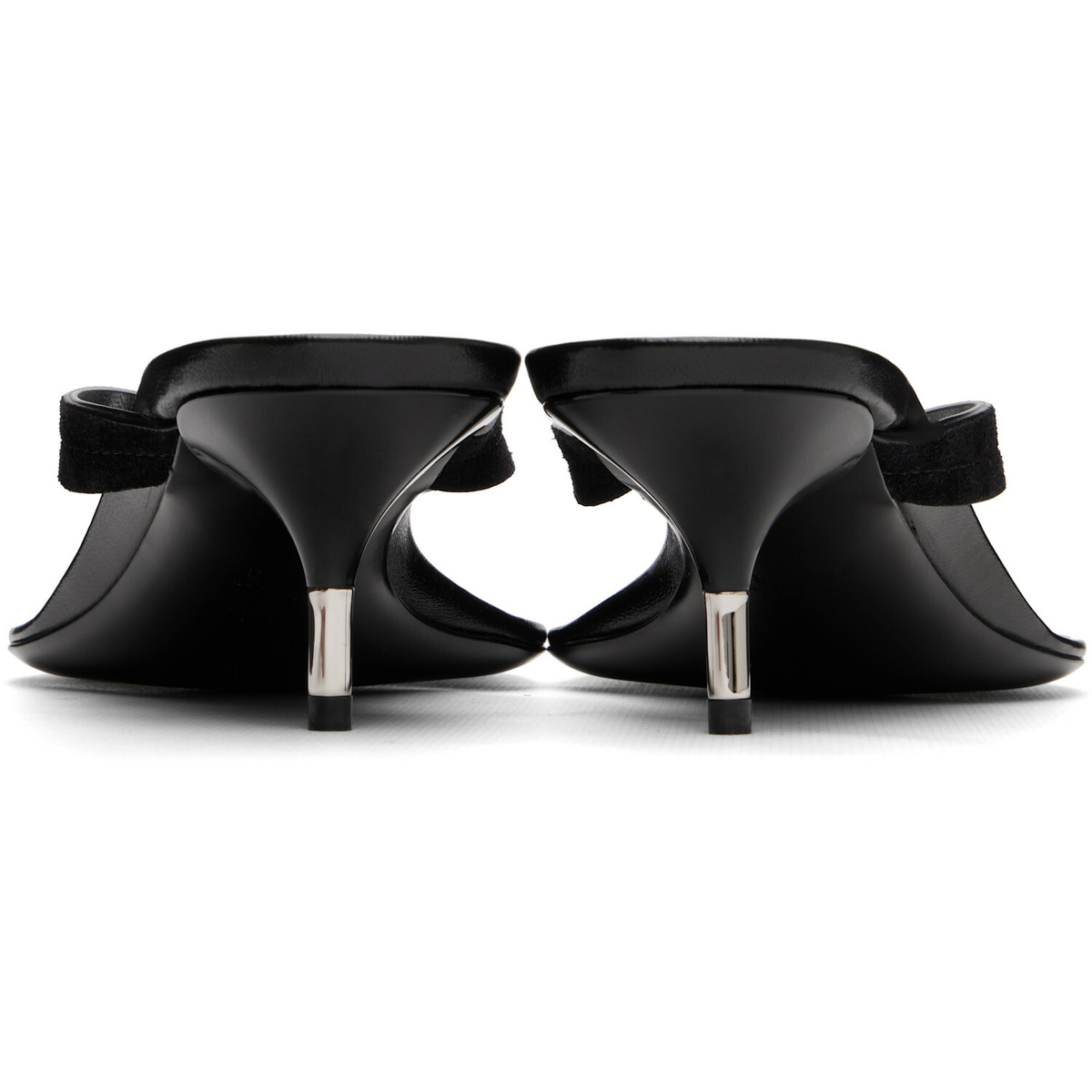 Versace Black Leather Heeled Sandals