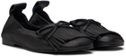 OPEN YY Black Bun Fringe Ballerina Flats