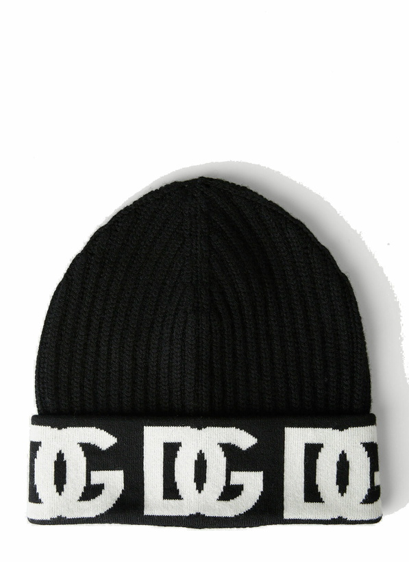 Photo: Logo Jacquard Beanie Hat in Black