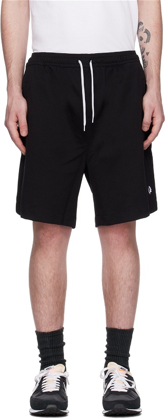 Photo: Fred Perry Black Embroidered Logo Shorts
