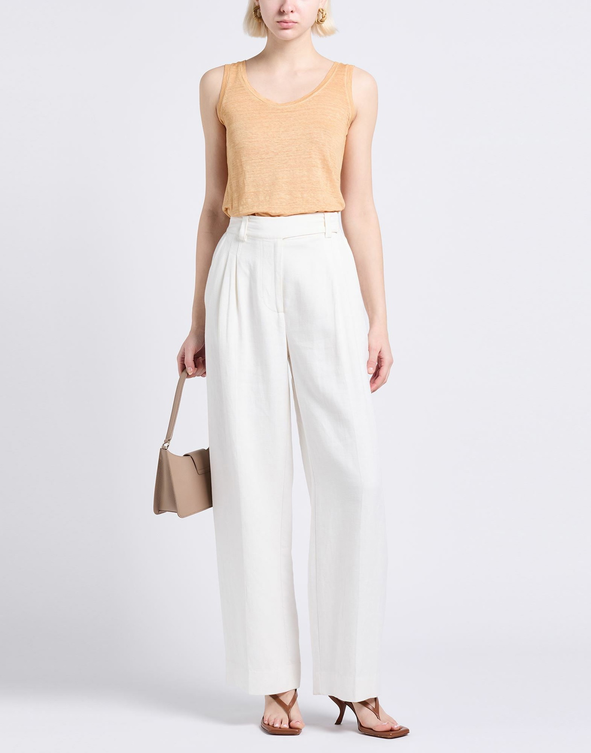 120% Lino Womens Top Sand