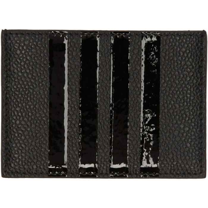 Photo: Thom Browne Black Patent Four Bar Single Card Holder 