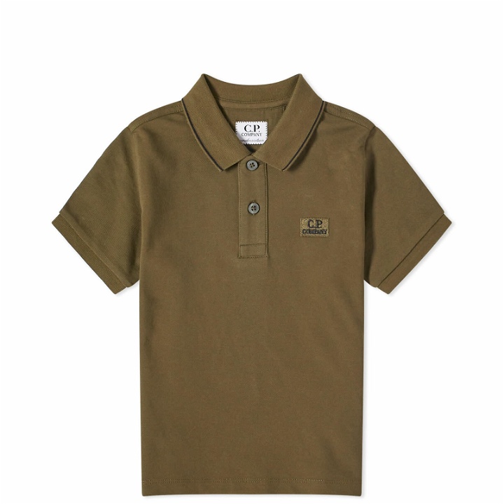 Photo: C.P. Company Undersixteen Men's Patch Logo Polo Shirt in Ivy Green