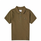 C.P. Company Undersixteen Men's Patch Logo Polo Shirt in Ivy Green